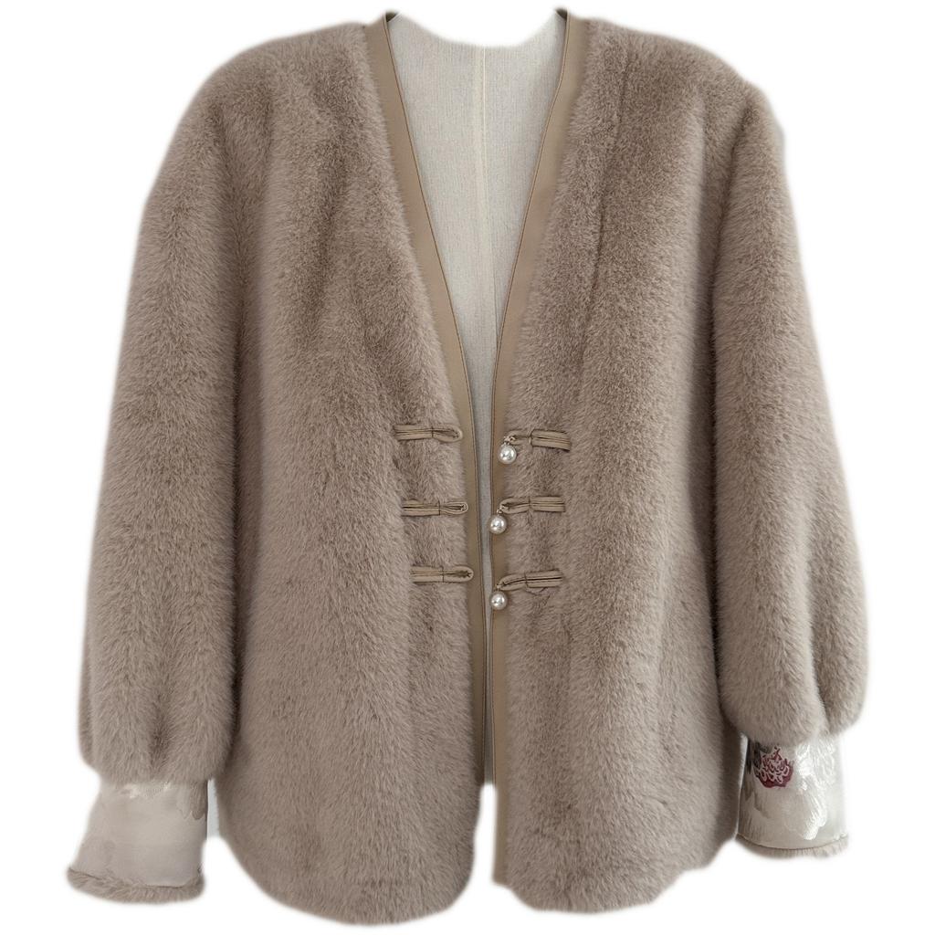 Ekologiczny płaszcz futrzany Średni i długi płaszcz futrzany damski