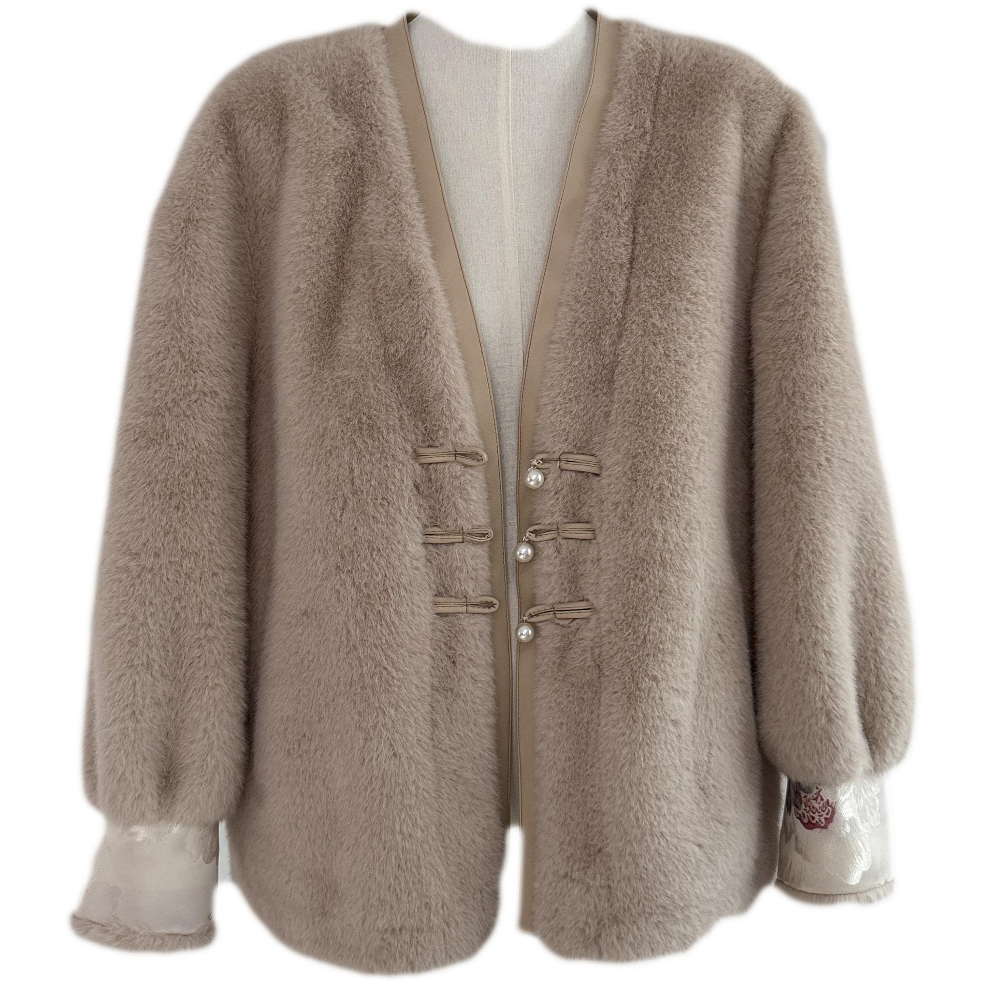 

Экологически чистая шуба Меховая шуба средней и длинной длины для женщин one size fits all