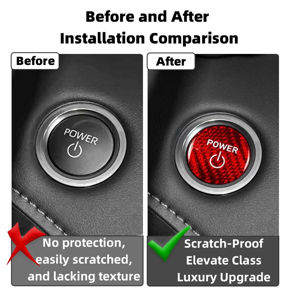 Real Carbon Fiber Car Engine Start Stop Button Interior Trim Cover For Toyota Prius CROWN KLUGER WILDLANDER Auto Accessories