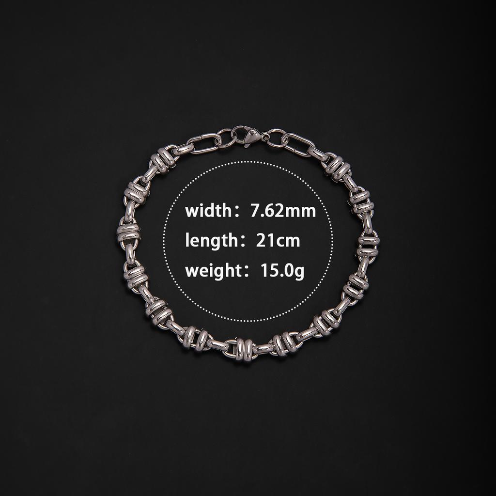 Trend men's and women's simple personalized stainless steel mixed bracelet, European and American ins style Cuban chain fashion trend bracelet chain