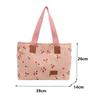 Corduroy Tote Bag Cute Cherry Patched Purse for Women Fabric Large Capacity Tote Purse Shoulder Bag Casual Underarm Bags CLE