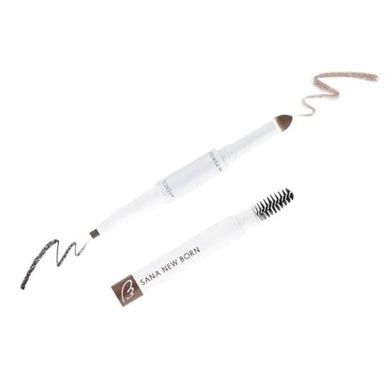 Born Perfect Eyebrow 01 Grayish Brown Pencil Powder Brush Eyebrows