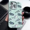 Shark Pattern Shockproof Phone Case For iPhone 16 16E 15 Pro Max 14 Pro 13 12 11 Matte TPU Soft Anti-Fall Bumper Cover