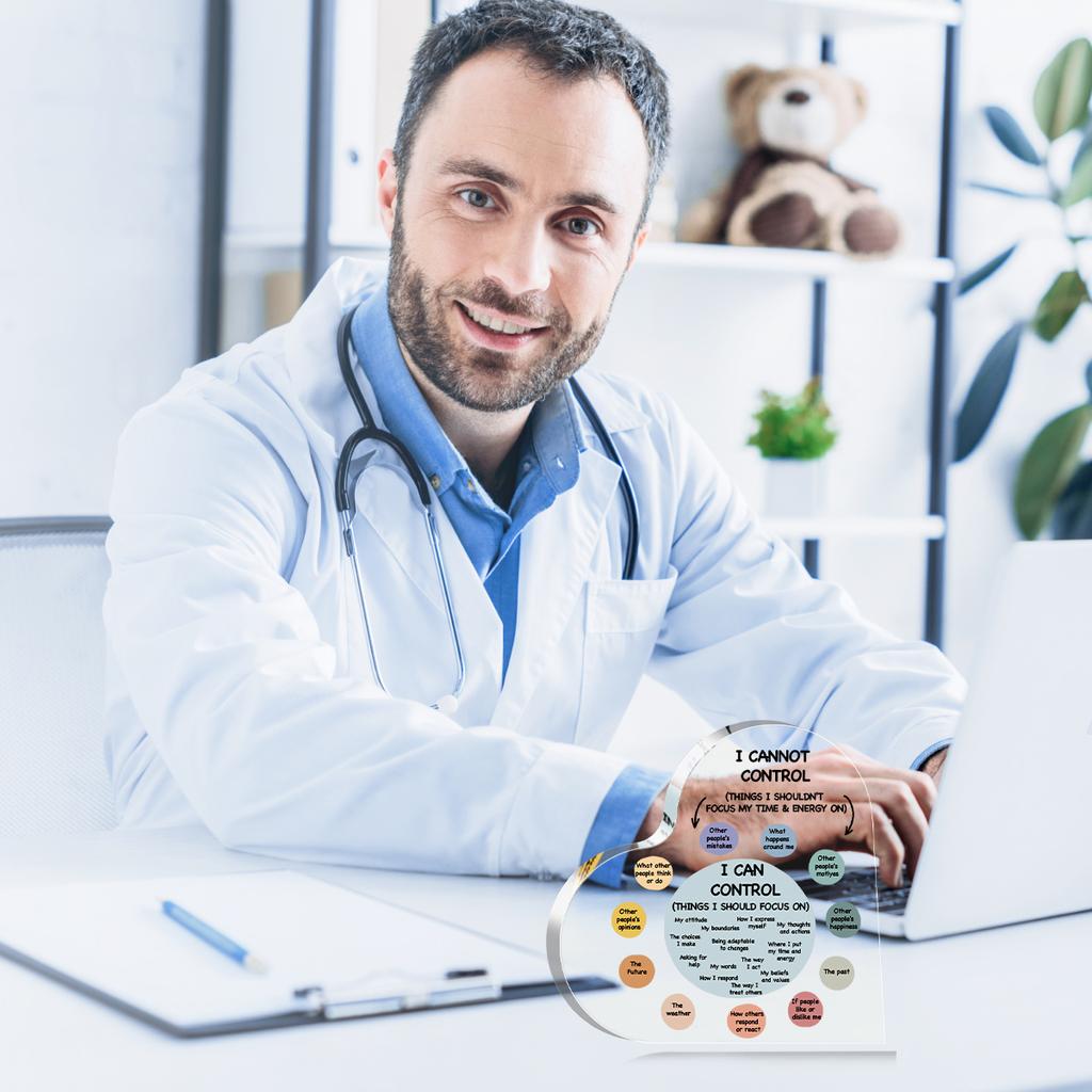 1PC Heartfelt Mental Health Decor Acrylic Plaque Sign Inspirational Things I Can Control Artwork,Therapist Office Room Decor