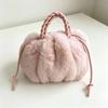 New Plush Bag Imitation Rabbit Fur Cute Pumpkin Bag Portable Lady Bag Autumn and Winter Clouds Soft and Cute Temperament Shoulder Messenger Bag
