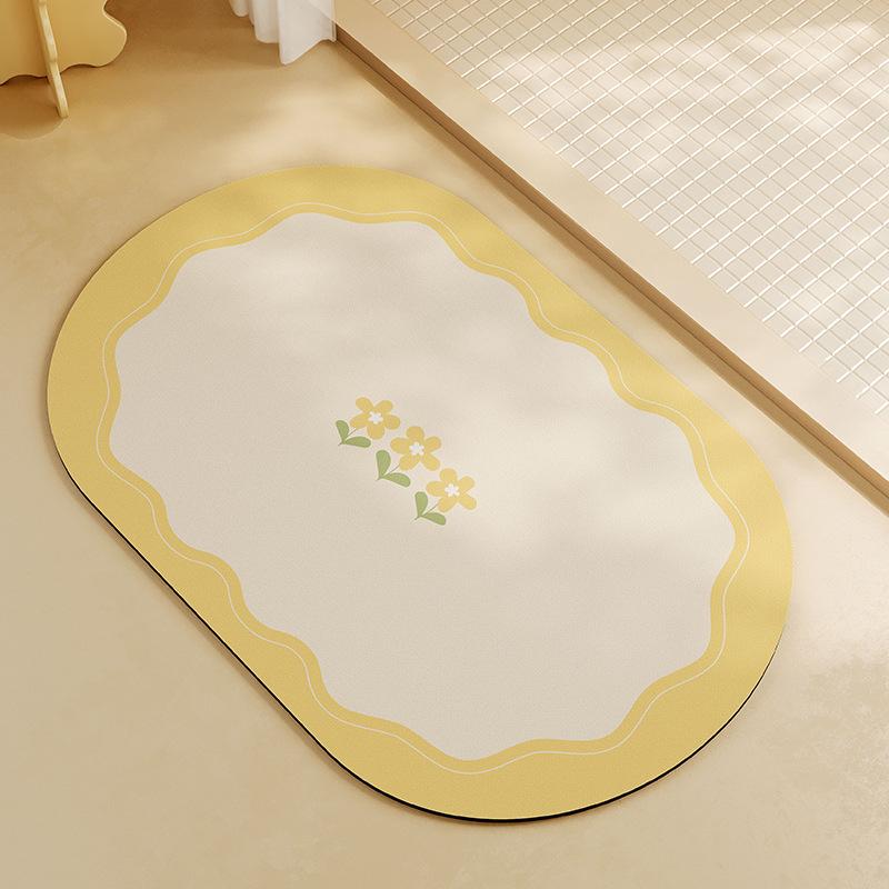 Bathroom Diatom Mud Floor Mat Special Carpet for Bathroom Floor Toilet Door Moisture Absorbing Fast-dry Anti-slip Mat