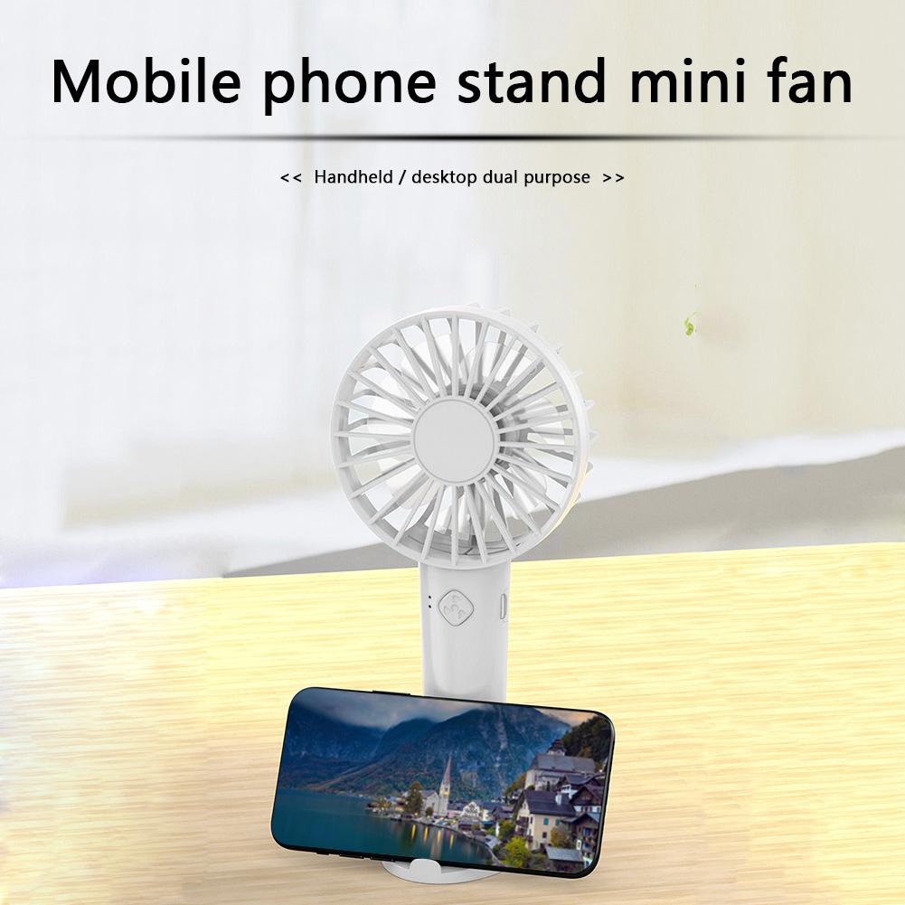 Handheld Fan 3 Speed Ventilador Fan USB Rechargeable Desktop Fan Mute Small Electric Fan with Phone Stand for Home Office Travel