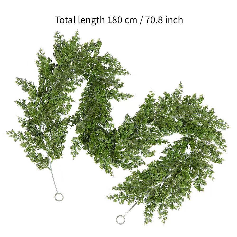 Christmas Tips Cedar Garlands, Anna's Whimsy Artificial Pine Cypress Greenery Garland, Christmas Decorations Holiday Indoor Outdoor Christmas Decor