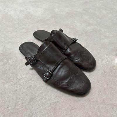 Sheepskin~ Carved Baotou Slippers Women's Summer Wear Half Slippers One Pedal Cold Slippers