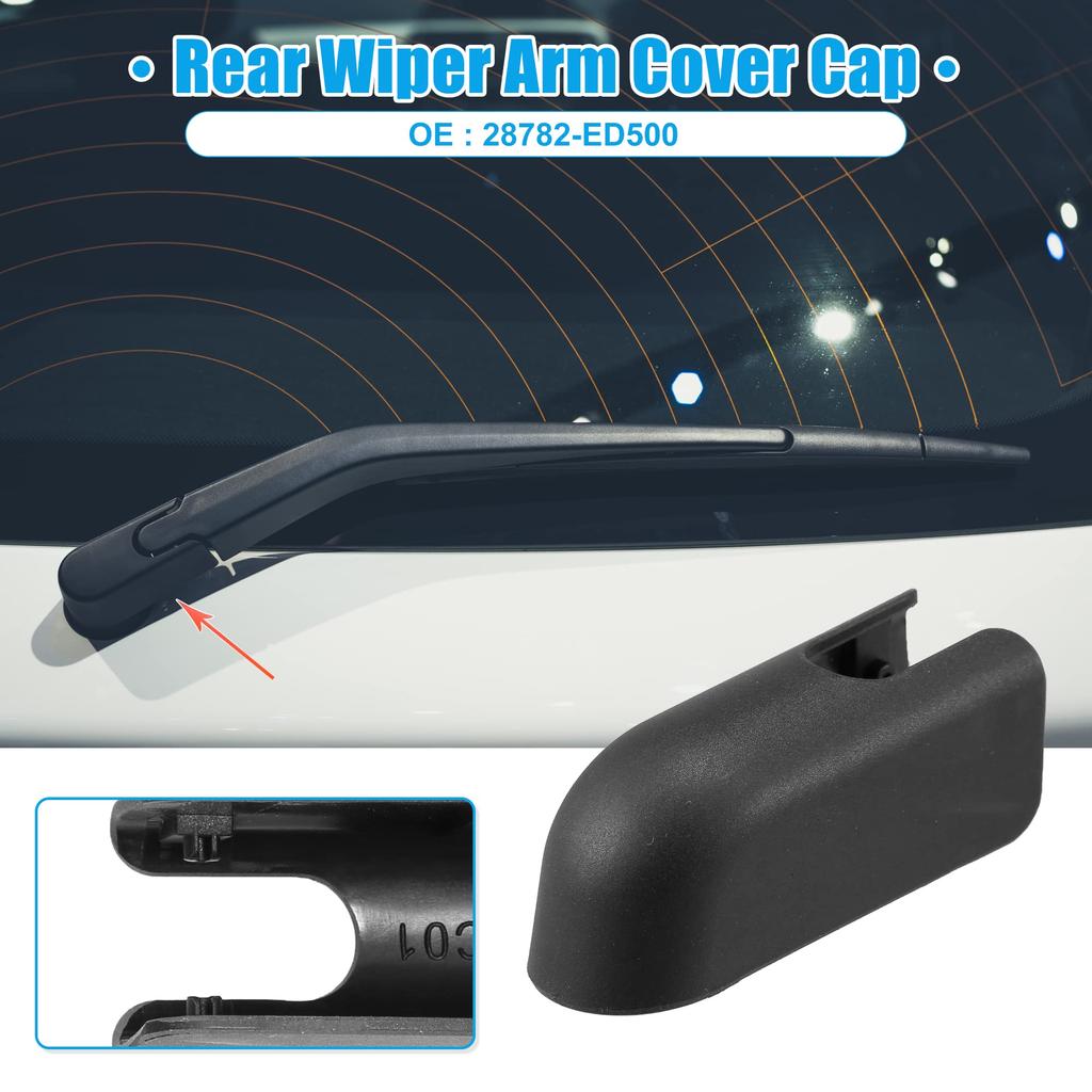 ACROPIX Rear Wiper Arm Nut Cover Cap for Nissan Compatible with Kicks Juke Black 1 Piece