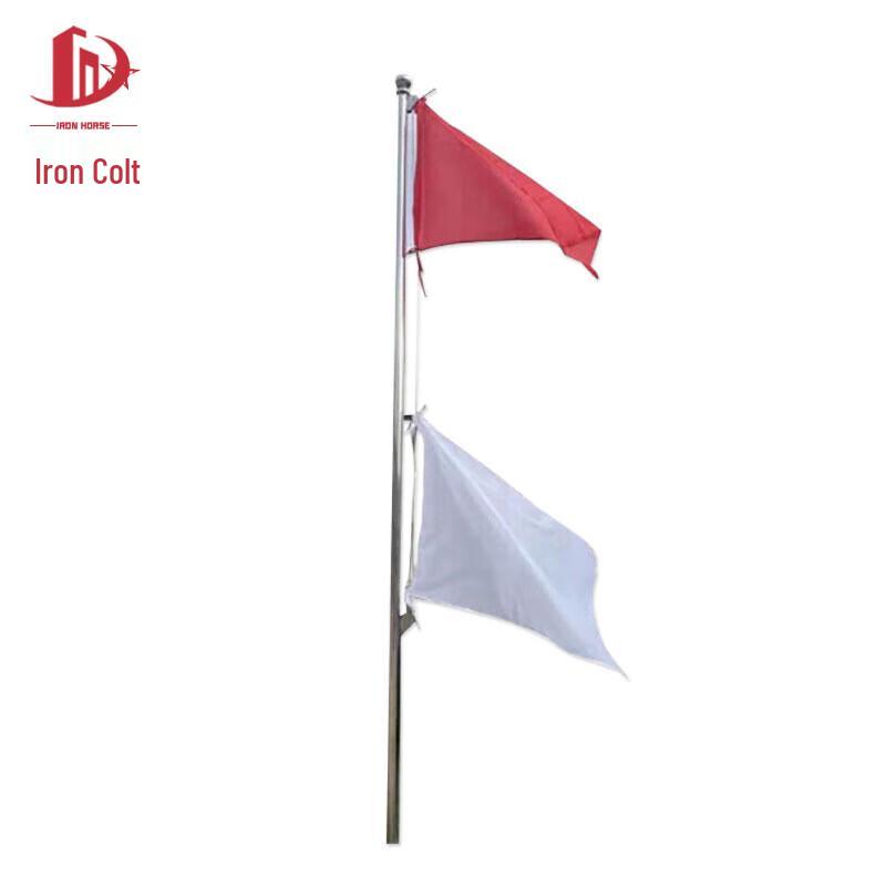 Red White Lifting Signal Flag with Pole