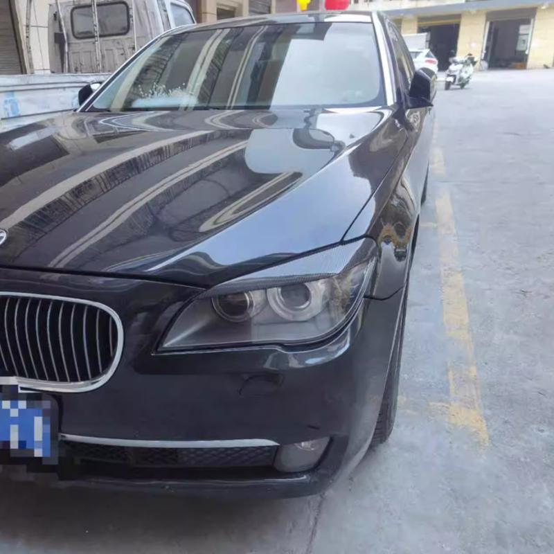 Carbon fiber headlight covers eyelids For BMW 7 Series 730d 740i 2008- 2012 F01 F02 car front lamp eyebrows decoration sticker