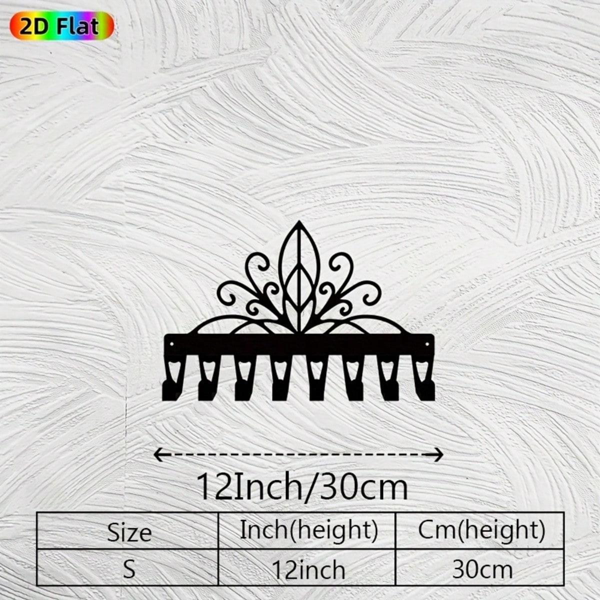 Винтажная ключница с цветочным узором и завитками, настенная полка с 8 крючками, прочная, для прихожей и гостиной, легко вешается, деревенский декор