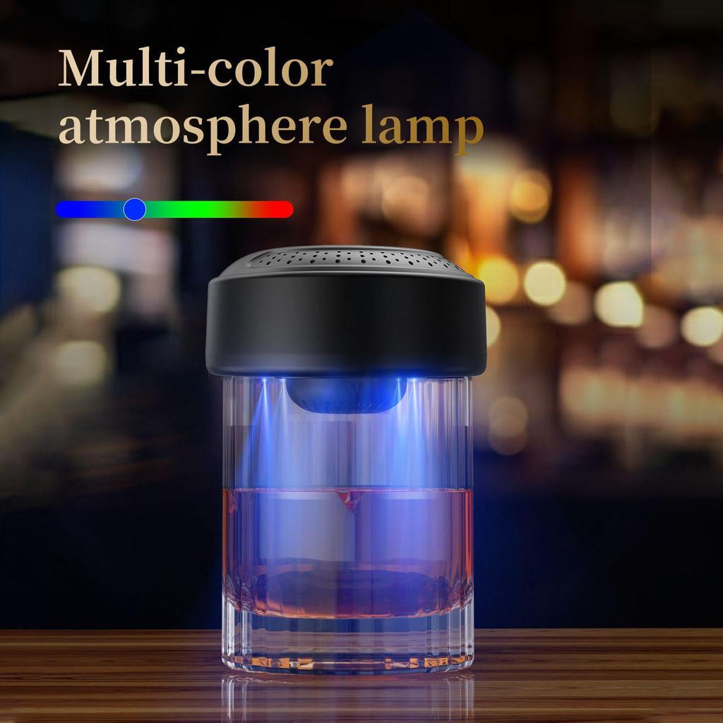 Multi-Color LED Electric Whiskey Smoker with Variety of Wood Chips
