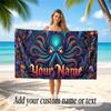 Octopus Sea Life Theme Soft Beach Towel Personalized Custom Name Text Towel Portable for Beach Pool Travel