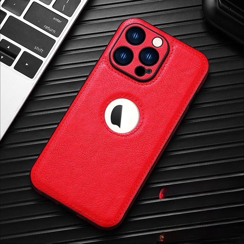 Suitable for Apple 15promax Phone Case Leather IPhone13 Full Cover 14/11 Missing Label 12 Business Leather Case