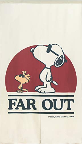 

Noren Kobo Noren Curtain, Snoopy PEANUTS SNOOPY Print, Half-Length Curtain, Width 85cm x Length 150cm, FAR OUT 93868