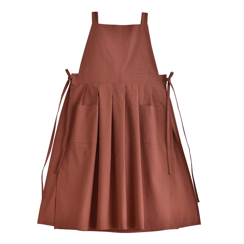 Adjustable Waterproof Korean Style Solid Cotton Linen Apron