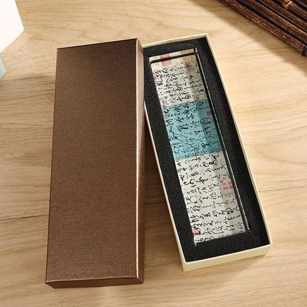 Heavy Enough Clear Crystal Paperweight Rectangle Pressing Paper Flat Writing Town Ruler Flat Bottom Smooth Surface
