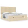 Cadre de lit ottoman - Maison Exclusive - Rangement hydraulique - Matelas ressorts ensachés 20 cm - Tissu crème