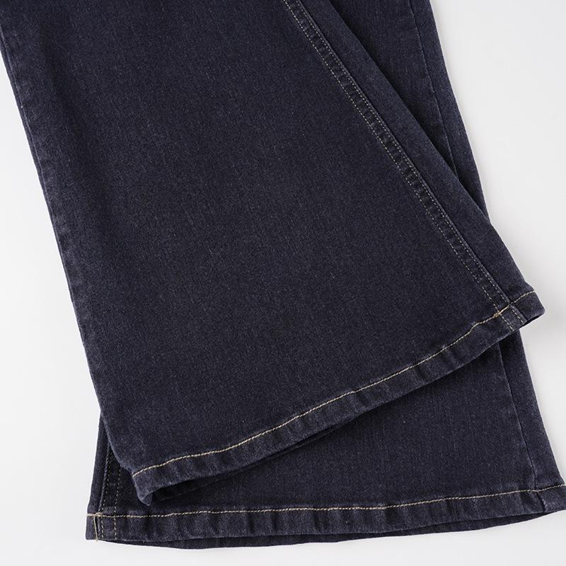 Deep Blue Low-Rise Flared Jeans - Street Style Slim Fit