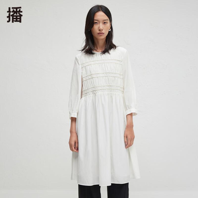 broadcast Women's Pleated Long-Sleeve A-Line Mini Dress