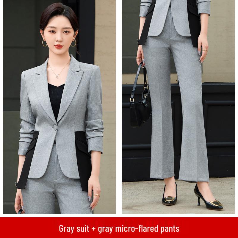 Autumn/Winter 2024 Women's Elegant Suit Jacket & Pants Set for Formal Wear.