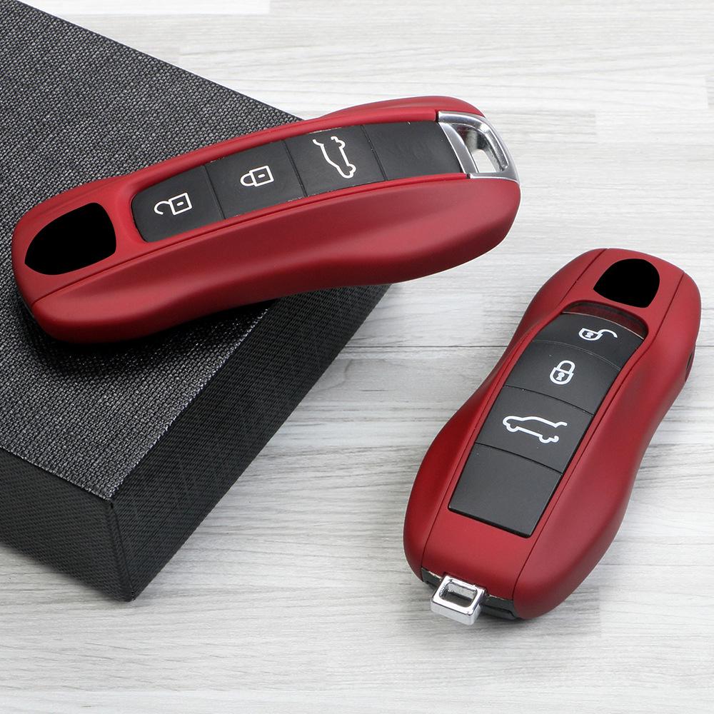 Fits Porsche Key Shell: Bordeaux Red for Cayenne, Macan, 911, Panamera, 718, Taycan