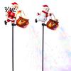 Outdoor Decorative Lighting for Lawns Christmas Garden Stake Light, 3D Santa/Snowman Holding Glowing Cauldron Yard Battery Lighted Sculptures