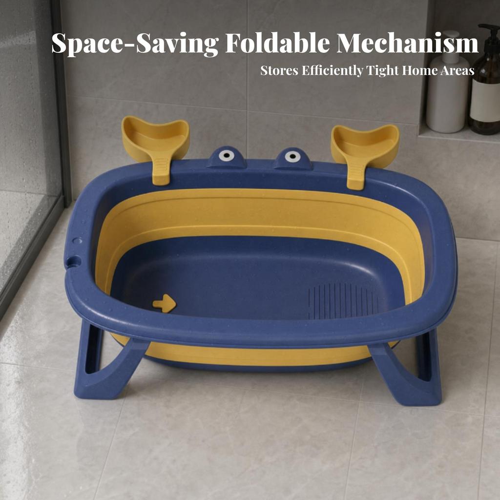 Pet Bathing Basin Foldable Dog Bath with Drain Portable for Bathroom, Small Pets