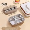 Lancheira Térmica com Compartimentos Fácil de Limpar Recipiente de Almoço de Aço Inoxidável Caixa Bento Reutilizável com Utensílios para Adultos Crianças