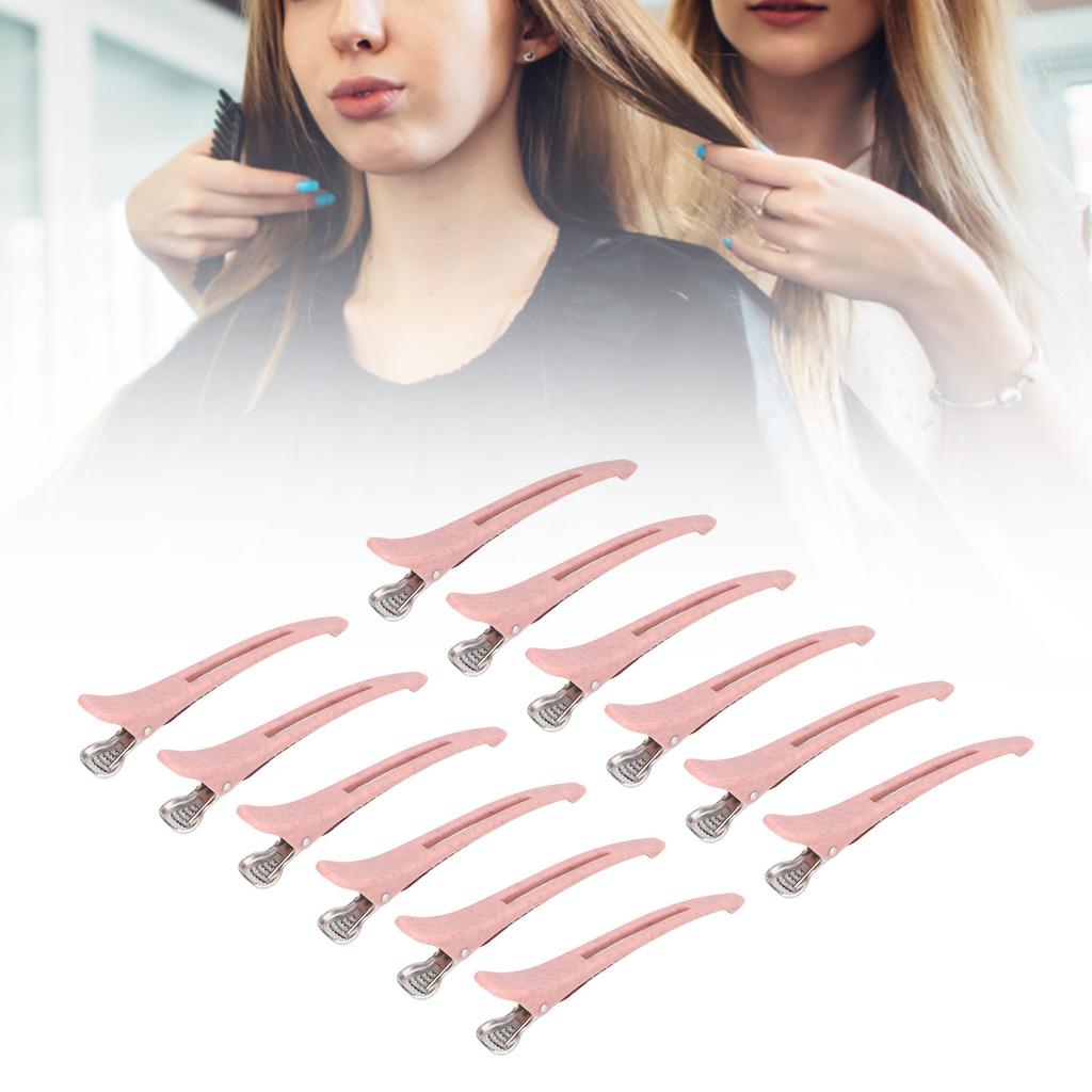 12pcs Salon Hair Clips Set Professional Home Portable Pink Sectioning Hair Clips Styling Tool
