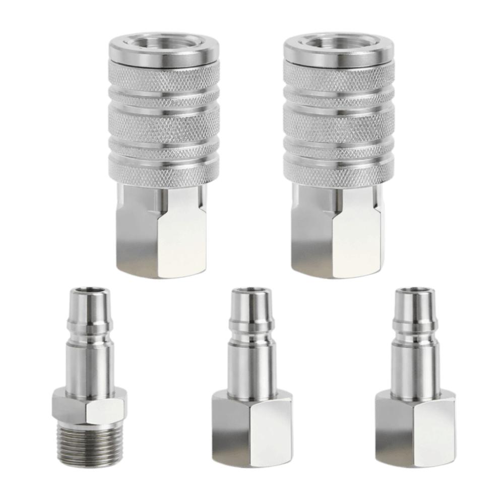 

5pcs 300PSI Air Hose Quick Connect Fittings 1/2in NPT Pneumatic Tool Adapter Air Compressors