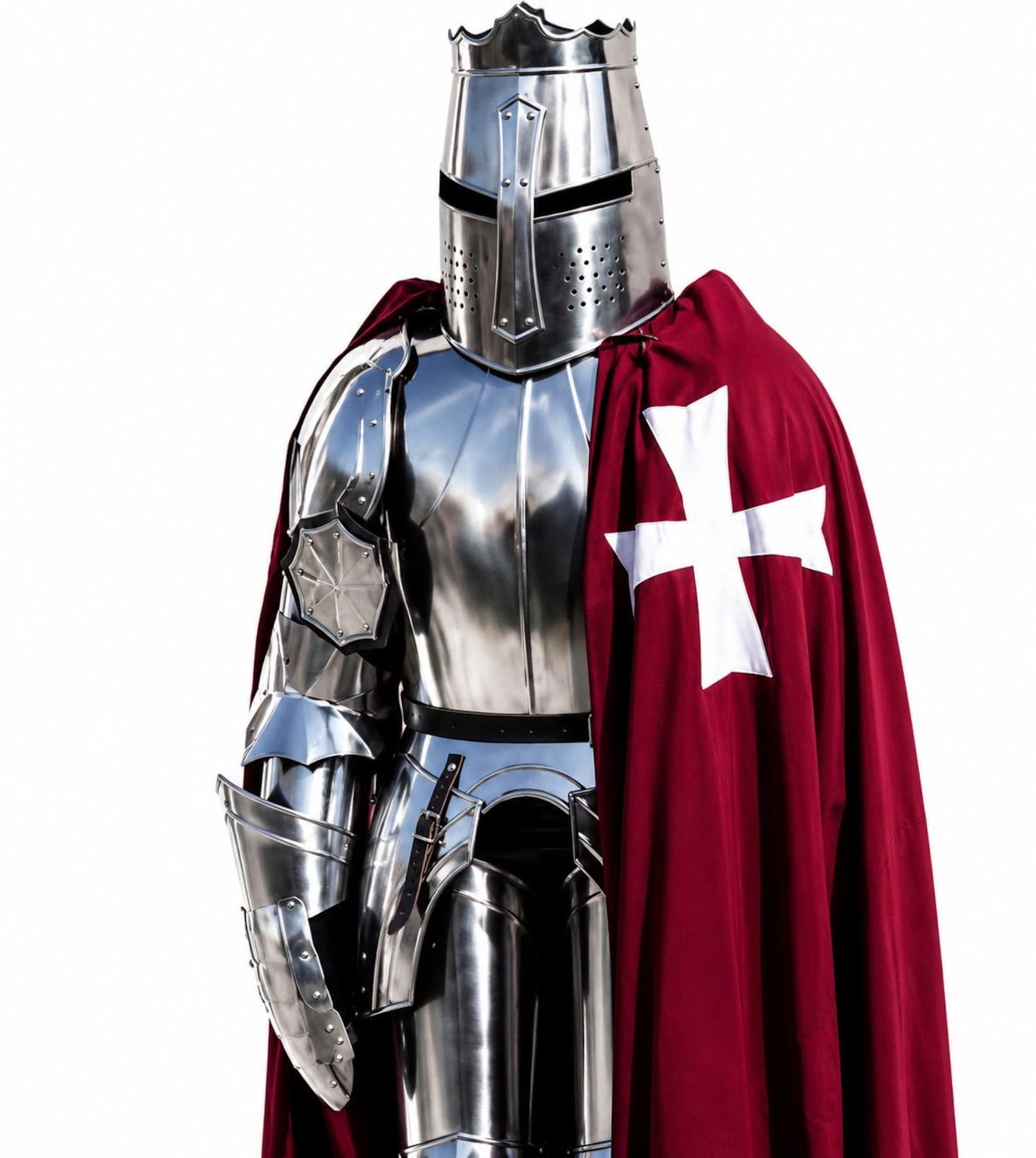 Medieval Crusader Knight Armor Suit Full Body Steel Armor Set Wearable LARP Costume