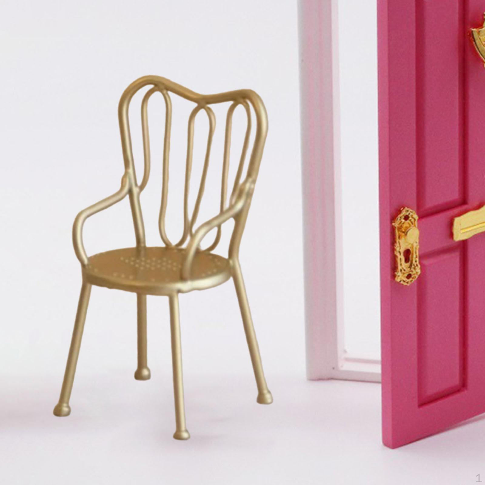 

Кукольный домик Миниатюрный стул Кукольный домик Мебель DIY Проекты Фото Реквизит Моделирование Сцена из жизни золотой