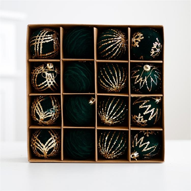 Zestaw 16 Stylowych Bombek na Choinkę Zawieszka Kolorowe Dekoracje Świąteczne Festiwalowe Ozdoby na Drzewko