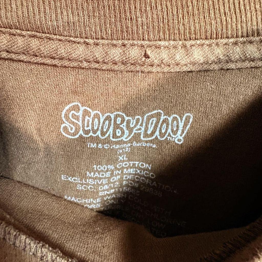 [USED] Vintage US Men's Anime Scooby-Doo T-Shirt, Cotton, Brown, Crew Neck
