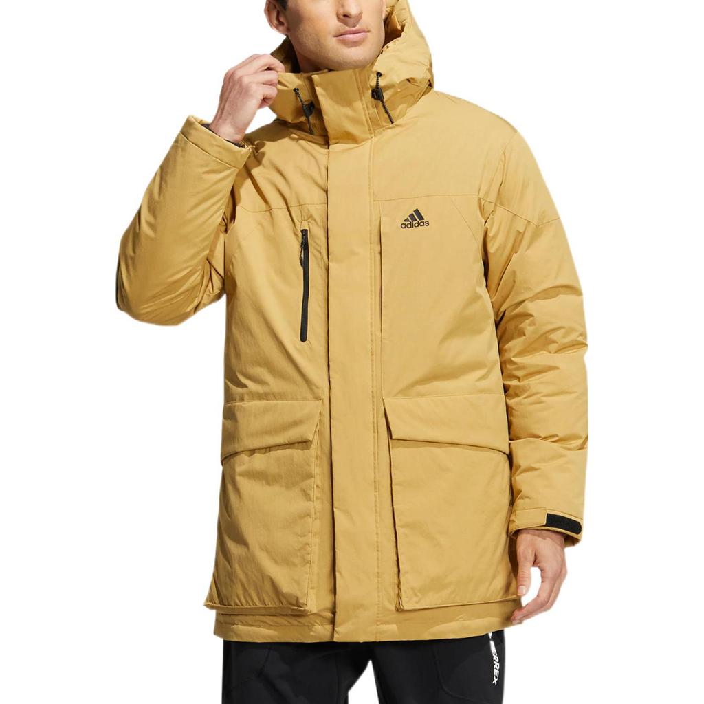 Adidas Down Jackets Men's Yellow Hooded Moderate Other HN2097