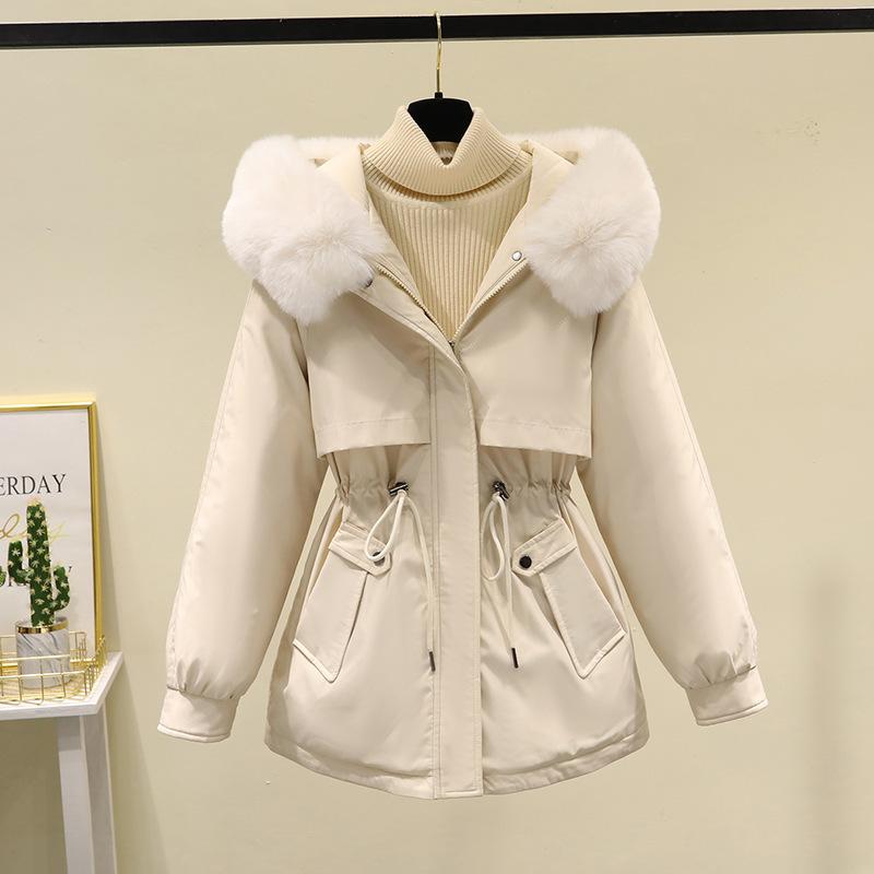 

Pie overcome women s velvet thickened cotton jacket winter clothing new small waist down cotton-padded jacket M Below 55 kg