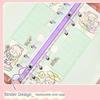 Loose Leaf Notebook Portable Cartoon Kawaii Daily Agenda Diary Scrapbooking Journal Stationery School Supplies Students Notepad(Purple)