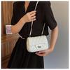2024 Spring Women's Argyle Chain Crossbody Bag - High-End Fashion with Little Golden Ball Accent