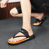 Fashion Flip Flops Splicing Webbing Design Comfortable Men Summer Sandals Casual Flat Sandals Outdoor Beach Water Shoes Flats Non-slip