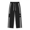 Amerikaans trendy merk gestreept splicing sport casual broek heren trend veelzijdig los recht dun sneldrogend broek