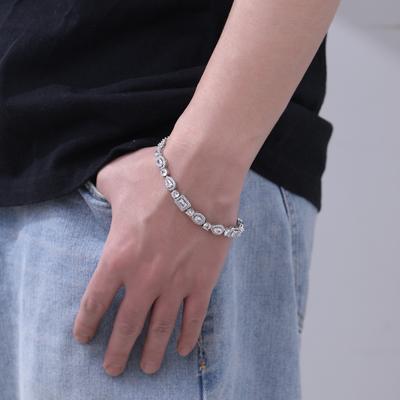 Korean Fresh and Sweet Geometric Splicing Zircon Chain 1111 Spring Unisex Hip-hop Style Bracelet Jewelry