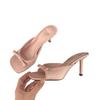 Pink High-heeled French Small Cool Slippers Fairy Shoes New Summer Fashion Outside Temperament Niche Sandals