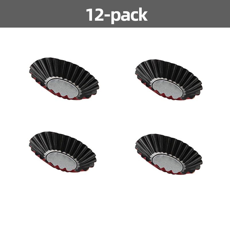 Leeseph 12-Pack Tart Mold Cupcake Cake Muffin Mold Tin Pan Baking Tool Carbon Steel