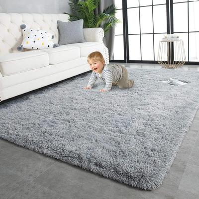 Einfarbiger Plüschteppich, weich und flauschig für Wohnzimmer und Schlafzimmer, Bodenmatte für Babyzimmer, Heimdekoration