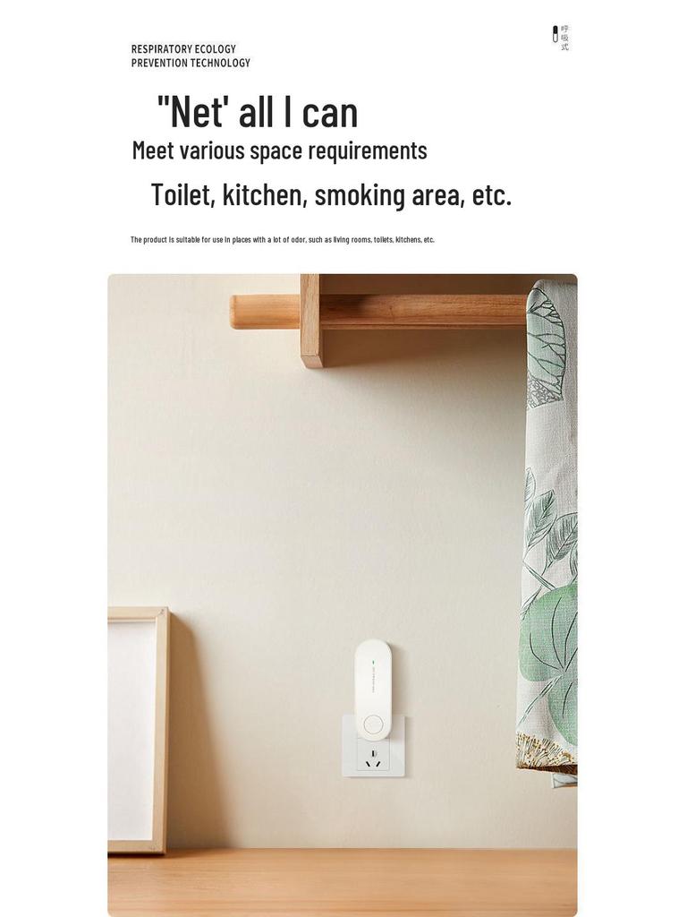Mini Air Purifier for Home & Bedroom - Deodorizes, Removes Odors, Smoke, Dust, Pet Dander, and Formaldehyde with Negative Ions