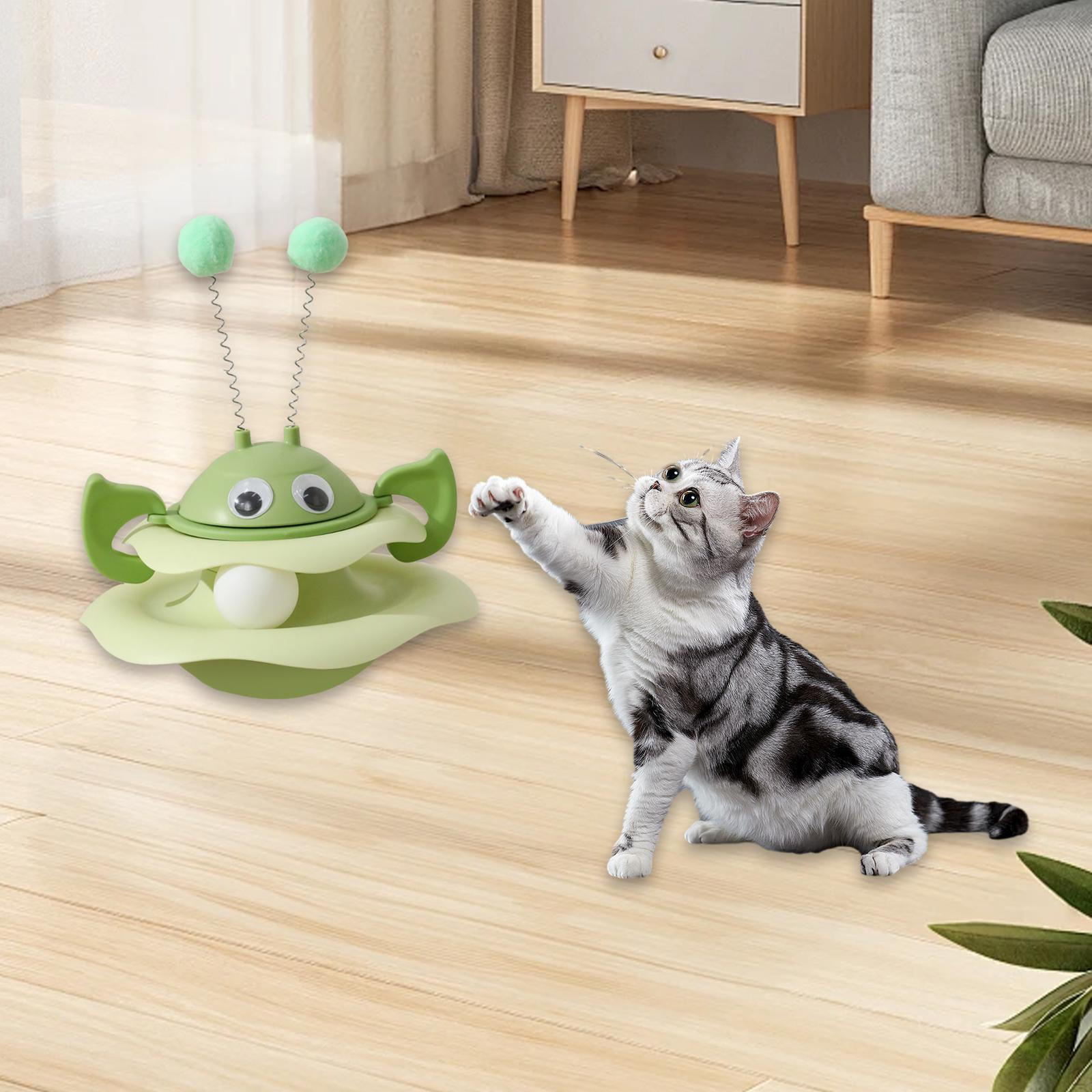 

Cat Toy Turntable for Indoor Cats with Ball And Wobble Feature зелений