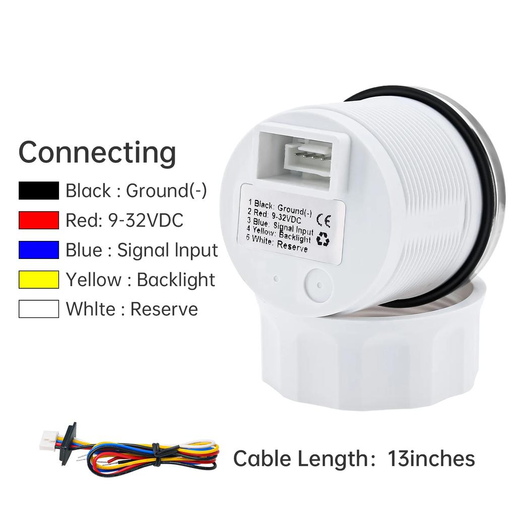 Universal Car Fuel Gauge+Fuel Level Sensor 100~600mm for 52mm Fuel Level Gauge 240-33 Ohm Oil Float Level Sensor RV Boat 9-32V